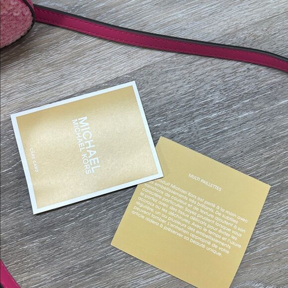 3210 NWT Michael Kors Fuchsia Sequin Shoulder Bag - Picture 7 of 7